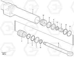89116 Hydraulic cylinder L50C S/N 10967-, OPEN ROPS S/N 35001-, Volvo Construction Equipment
