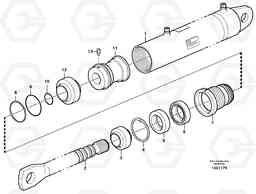 7653 Hydraulic cylinder L120E S/N 16001 - 19668 SWE, 64001- USA, 70701-BRA, Volvo Construction Equipment