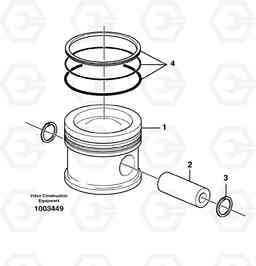 86636 Cylinder liner and piston EC140B PRIME S/N 15001-, Volvo Construction Equipment
