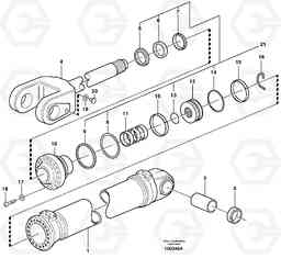 6986 Hydraulic cylinder, lifting. L220E SER NO 4003 - 5020, Volvo Construction Equipment
