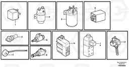 99291 Relays, sensors and solenoid valves, reference list L90E, Volvo Construction Equipment