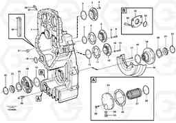 106647 Transfer case, housing and covers L120E S/N 16001 - 19668 SWE, 64001- USA, 70701-BRA, Volvo Construction Equipment