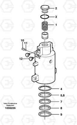 3766 Axle locking cylinder EW180B, Volvo Construction Equipment