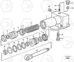 44563 Hydraulic cylinder, quick attachment EW160B, Volvo Construction Equipment