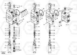4303 Main control valve, boom 1 and bucket and dipper arm 2 and outlet. EW55B, Volvo Construction Equipment