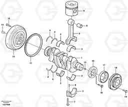 9832 Crankshaft and related parts EW140B, Volvo Construction Equipment