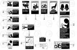 49044 Safety signs - English/French G700B MODELS S/N 35000 -, Volvo Construction Equipment