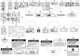 43085 Illustrations of sign plates and decals L180E HIGH-LIFT S/N 5004 - 7398, Volvo Construction Equipment