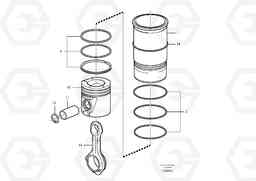 7925 Cylinder liner and piston L150E S/N 8001 -, Volvo Construction Equipment