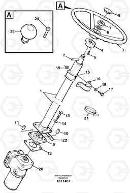 34391 Steering column with fitting parts L150C S/N 2768-SWE, 60701-USA, Volvo Construction Equipment