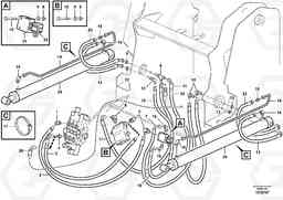13310 Loader arm hydraulic circuit (w/self level valve) MC80B, Volvo Construction Equipment