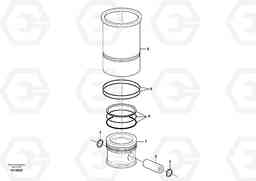 94237 Cylinder liner and piston EC240B PRIME S/N 15001-/35001-, Volvo Construction Equipment