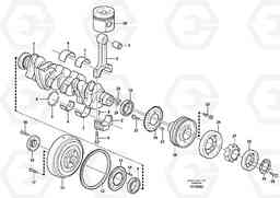 45992 Crankshaft and related parts L110E S/N 2202- SWE, 61001- USA, 70401-BRA, Volvo Construction Equipment