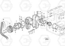 91378 Water pump and thermostat housing EC210B PRIME S/N 70001-/80001- 35001-, Volvo Construction Equipment