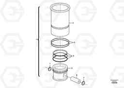 46317 Cylinder liner and piston BL71 S/N 16827 -, Volvo Construction Equipment