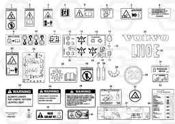 21952 Illustrations of sign plates and decals L110E S/N 2202- SWE, 61001- USA, 70401-BRA, Volvo Construction Equipment