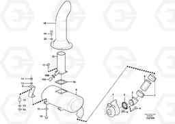 21457 Exhaust system, silencer L180E HIGH-LIFT S/N 8002 - 9407, Volvo Construction Equipment