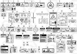 19832 Illustrations of sign plates and decals L70E, Volvo Construction Equipment