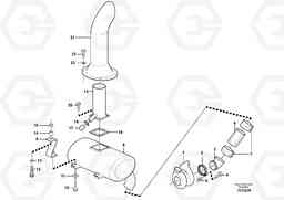 21458 Exhaust system, silencer L180E HIGH-LIFT S/N 8002 - 9407, Volvo Construction Equipment