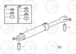 62192 Hydraulic cylinder with fitting parts A30E, Volvo Construction Equipment