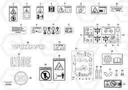 37604 Illustrations of sign plates and decals L110E S/N 1002 - 2165 SWE, 60001- USA,70201-70257BRA, Volvo Construction Equipment