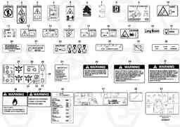 5210 Illustrations of sign plates and decals L150E S/N 8001 -, Volvo Construction Equipment