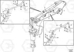 90476 Working hydraulic, hammer and shear for dipper arm EW160C, Volvo Construction Equipment
