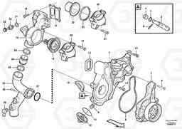 23213 Water pump and thermostat housing A30E, Volvo Construction Equipment