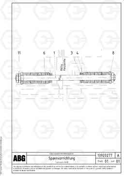 76609 Tension unit for articulated screed MB 122 ATT. SCREEDS 2,5 -10,0M ABG7820, ABG7820B, Volvo Construction Equipment