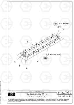 74309 Heated screed plate for basic screed VB 88 ETC ATT. SCREED 3,0 - 9,0 M ABG6870, Volvo Construction Equipment