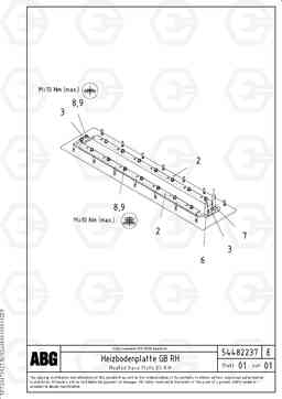 92569 Heated screed plate for basic screed VB 88 ETC ATT. SCREED 3,0 - 9,0 M ABG6870, Volvo Construction Equipment