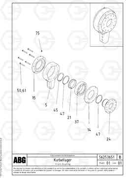 65160 Crank bearing for extension MB 120 VARIO ATT. SCREEDS 5,0 -12,5M ABG9820, Volvo Construction Equipment