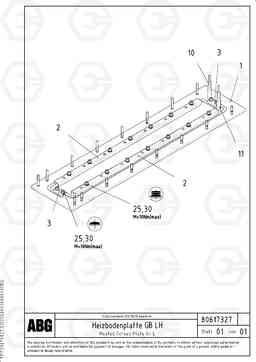 72818 Heated screed plate for basic screed VDT-V 88 ETC SCREEDS 3,0 - 9,0M ABG9820, Volvo Construction Equipment