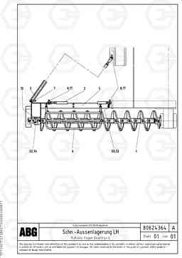 82320 Outside auger bearings for auger extension VDT 121 ATT. SCREEDS 2,5 -13,0M ABG8820/ABG8820B, Volvo Construction Equipment