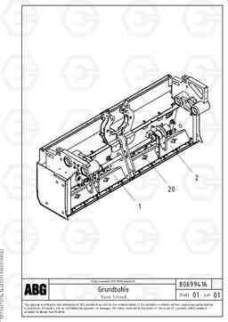 63627 Basic screed components VB-V 50 ATT. SCREEDS 2,0 - 5,0M ABG3870, Volvo Construction Equipment