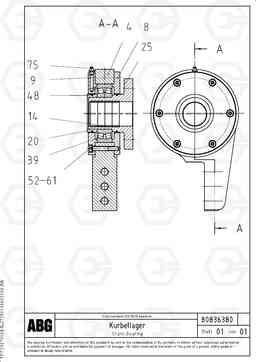 63603 Crank bearing for basic screed MB 120 VARIO ATT. SCREEDS 5,0 -12,5M ABG9820, Volvo Construction Equipment