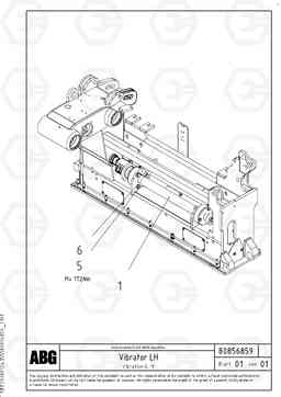 86888 Vibrator for basic screed OMNI 1000 ATT. SCREEDS 3,0 - 9,0M PF6110, PF6160/PF6170, Volvo Construction Equipment