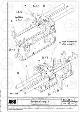93099 Screed guide for basic screed OMNI 1001 ATT. SCREEDS 3,0 - 9,0M PF6110 PF6160/PF6170, Volvo Construction Equipment