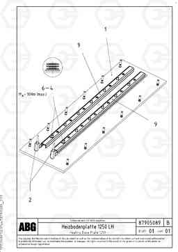 91375 Heated base plate for extension OMNI 1021 ATT. SCREEDS 3,0 - 9,0M PF6110 PF6160/PF6170, Volvo Construction Equipment