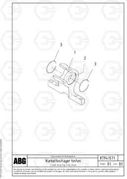 55563 Crank bearing arm for extension VDT-V 78 GTC ATT. SCREEDS 2,5 - 9,0M ABG6820,ABG7820,ABG7820B, Volvo Construction Equipment