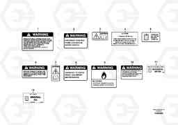 53886 Illustrations of sign plates and decals T450D, Volvo Construction Equipment