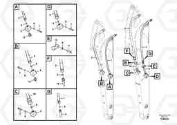 57539 Working hydraulic, hammer and shear for dipper arm ECR88 S/N 10001-14010, Volvo Construction Equipment
