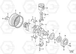 29344 Crankshaft and related parts ABG7820/ABG7820B ABG7820 S/N 21064-23058 ABG7820B S/N 23059 -, Volvo Construction Equipment