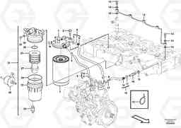 47188 Fuel pipes, fuel injec.pump-fuel filter EC55C S/N 110001- / 120001-, Volvo Construction Equipment