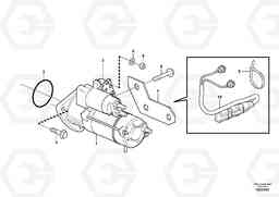 11304 Starter motor with assembling details L110E S/N 2202- SWE, 61001- USA, 70401-BRA, Volvo Construction Equipment