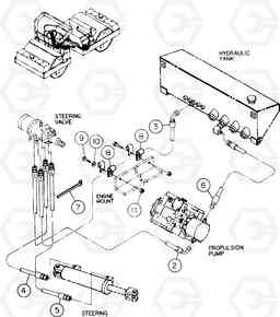 85351 Steering Hoses Installation DD146HF S/N 53539 -, Volvo Construction Equipment