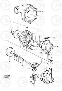 19466 Turbo charger prod nr 36121,36125 Mo-61463 616B/646 616B,646 D45, TD45, Volvo Construction Equipment