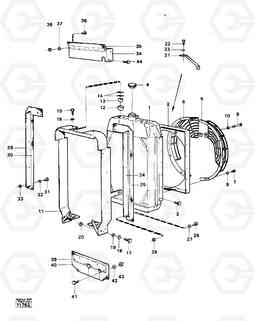 19085 Radiator with fitting parts 616B/646 616B,646 D45, TD45, Volvo Construction Equipment