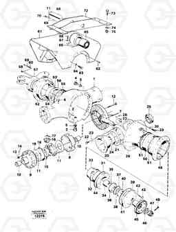 47412 Housing and differential 646 616B/646 616B,646 D45, TD45, Volvo Construction Equipment