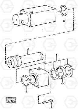 21897 Pneumatic cylinder 861 861, Volvo Construction Equipment